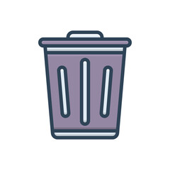 Color illustration icon for trash
