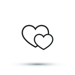 A heart icon vector element for trendy design. Simple pictogram for mobile concept and web apps. Vector line love emotion icon isolated on a white background.