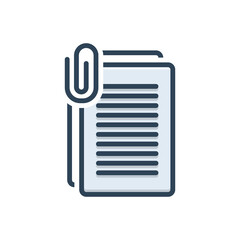 Color illustration icon for document