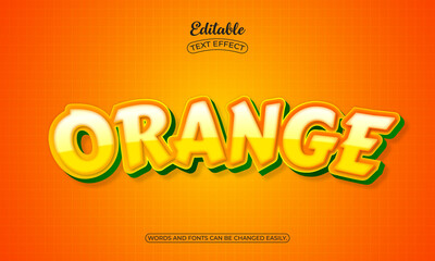 Orange 3d editable text style effect 
