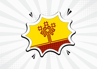 Artistic Chuvashia country comic flag illustration. Abstract flag speech bubble pop art vector background