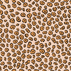 Seamless pattern of leopard skin texture abstract wild animal print vector illustration.