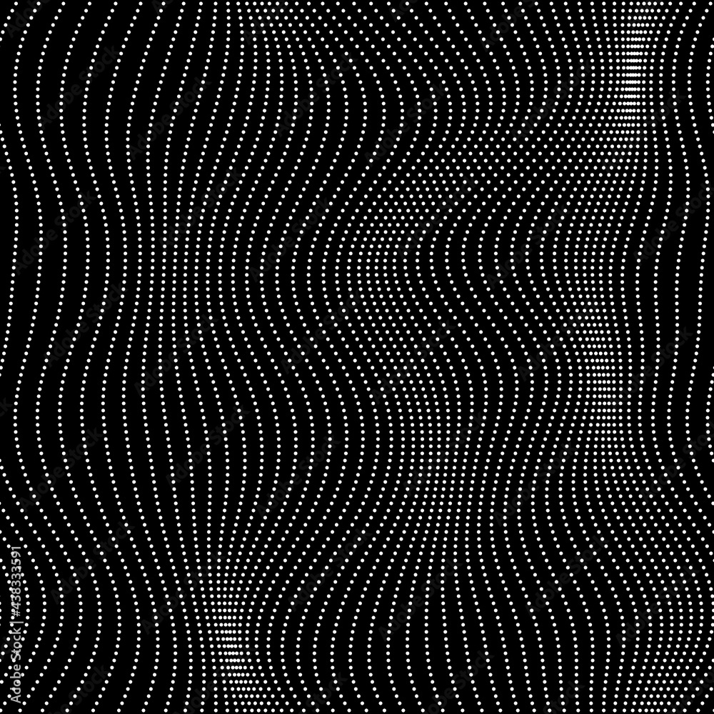 Wall mural seamless wavy array of dots pattern for print or digital use. high quality illustration. optical ill