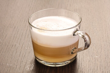 Hot aroma Latte coffee in the cup
