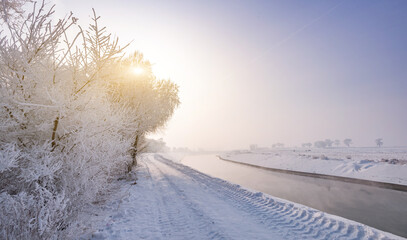 Obraz premium winter road in the snow
