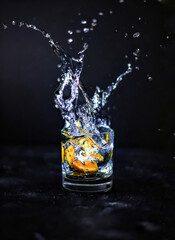 splash of water in glass