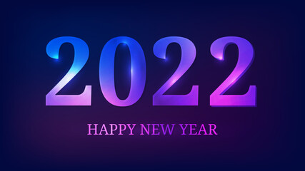 2022 Happy New Year neon background