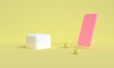 Minimal geometry Abstract shape mock up for product display on background, 3D Render