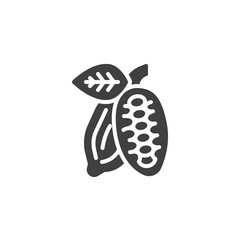 Cocoa bean vector icon