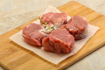 Raw pork tenderloin for cooking