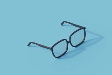 glasses single isolated object. 3d render illustration