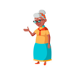 old hispanic lady lost in town and asking way cartoon vector. old hispanic lady lost in town and asking way character. isolated flat cartoon illustration