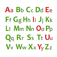 English alphabet for learning a foreign language, bright alphabet, bright convenient letters of different colors