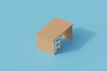 table single isolated object. 3d render illustration