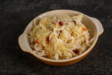 Sauerkraut with cranberry in the bowl