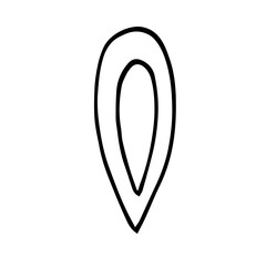 Map pointer icon in the form of a drop on a white background