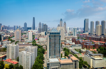 Obraz premium Aerial photography of Tianjin city architecture landscape skyline