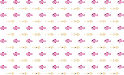 背景素材　シンプルな魚のパターン柄　ピンク