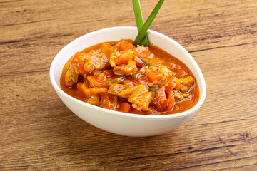 Meat goulash with vegetables
