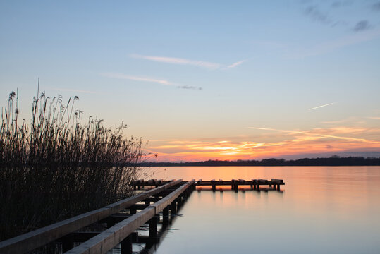 sunset on the lake at Bad Zwischenahn 