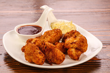 Fried broccoli cabbage with sauce