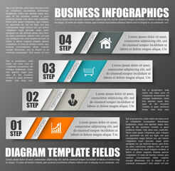 Fototapeta premium Modern minimal arrow elements for business infographics. Material style. Vector illustration. Can be used for workflow layout, brochure, diagram, chart, number and step up options, web design