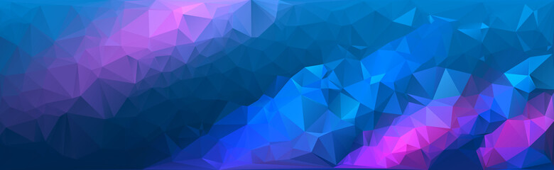 Polygonal multicolor mosaic background. Colorful triangular banner template.