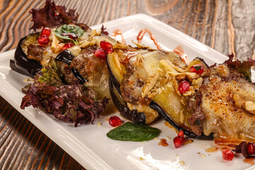 Baked pork with vegetables and sauce
