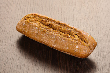 Crust tasty baguette over board