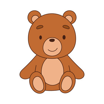 Stuffed Teddy Bear Toy for Children to Play Vector Illustration