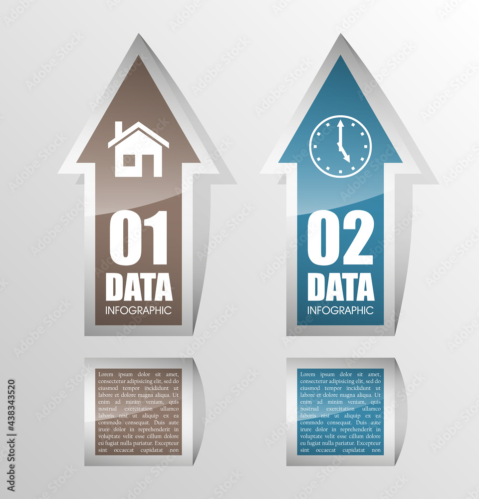 Poster vector 2 arrow banners business infographic process diagram compare service banner presentatoin. two
