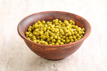 Marinated Green peas in the bowl