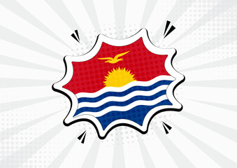 Artistic Kiribati country comic flag illustration. Abstract flag speech bubble pop art vector background