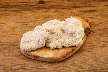 Raw meat schnitzel for roast