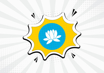 Artistic Kalmykia country comic flag illustration. Abstract flag speech bubble pop art vector background