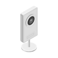 Camera Stand as Wireless Network Communication Technology Isometric Vector Illustration