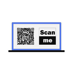 Scan me icon with laptop. Symbol or emblem