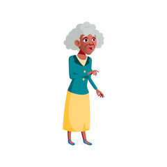 shocked grandmother looking at grandkids on danger playground carousel cartoon vector. shocked grandmother looking at grandkids on danger playground carousel character. isolated flat cartoon