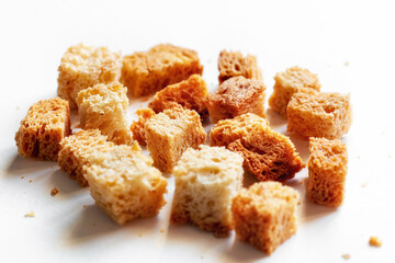 baked white bread crumbs close-up