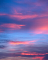 Naklejka na ściany i meble Nature sunset sky background at twilight time.
