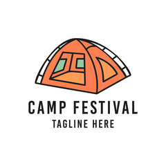Vector design of logo of tent