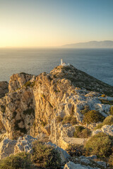 Knidos lighthouse on the cliff at Datca peninsula in Turkey