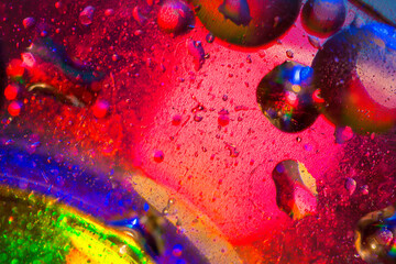 Colourful Oil Drop On Water Abstract Background, Oil Drop On Water 
