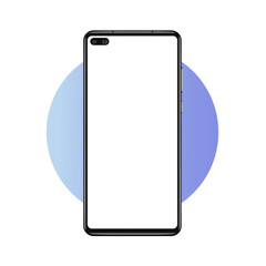 Realistic smartphone mockup set. Mobile phone blank, white screen design mock up. Isolated vector illustration