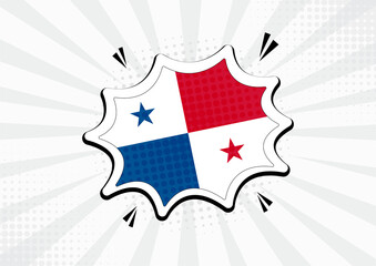 Artistic Panama country comic flag illustration. Abstract flag speech bubble pop art vector background