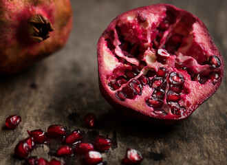 Fresh pomegranate food photography recipe idea