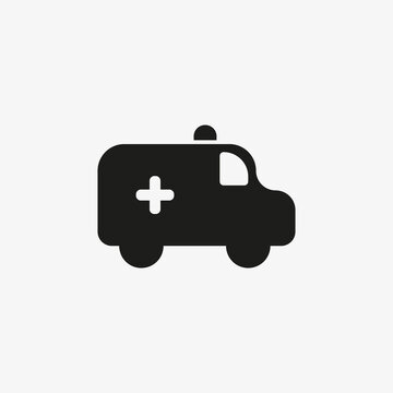 recommend clip art: Ambulance car icon isolated on white background. Hospital emergency transport symbol. Healthcare concept.
