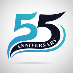 55th Years Anniversary Celebration Template Design. 