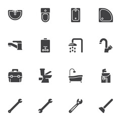 Plumbing service vector icons set