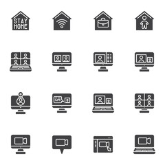 Freelance related vector icons set